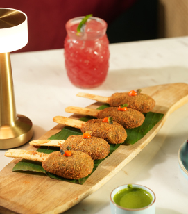 Herb Cheese Stuﬀed Hara Bhara Kebab